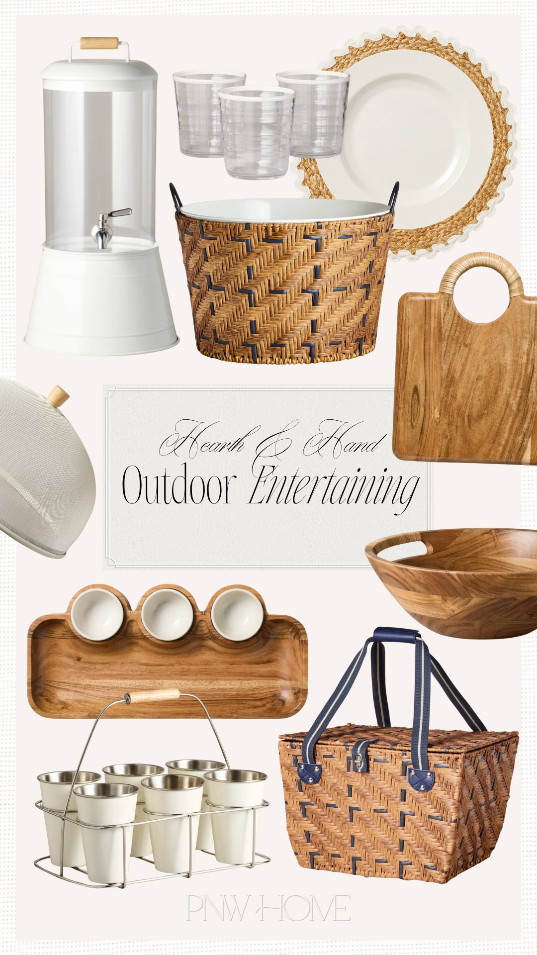 NEW outdoor entertaining essentials from Hearth & Hand at Target!

cooler bucket, ice bucket, picnic basket, patio entertaining, outdoor parties, melamine plates, chargers, placemat, beverage dispenser, bug net, wood serving bowl, cheese board, charcuterie board, serving tray, utensil caddy, melamine glasses, outdoor dinnerware 

 #LTKSeasonal #LTKHome