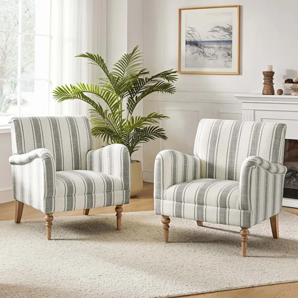 Lila Upholstered Armchair with Solid Wood Legs (Set of 2) | Wayfair North America