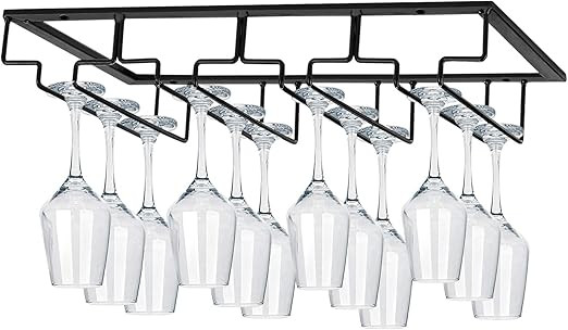 MOCOUM Wine Glasses Rack Under Cabinet Stemware Rack,Wine Glass Hanger Rack Wire Wine Glass Holde... | Amazon (US)