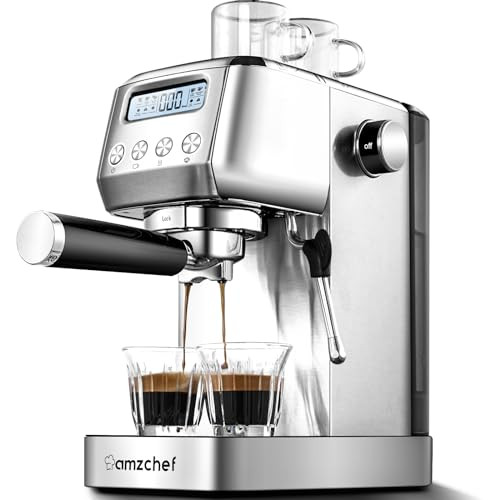 AMZCHEF 20 Bar Espresso Machines with LCD Panel, Espresso Maker with Steam Milk Frother, Latte an... | Amazon (CA)