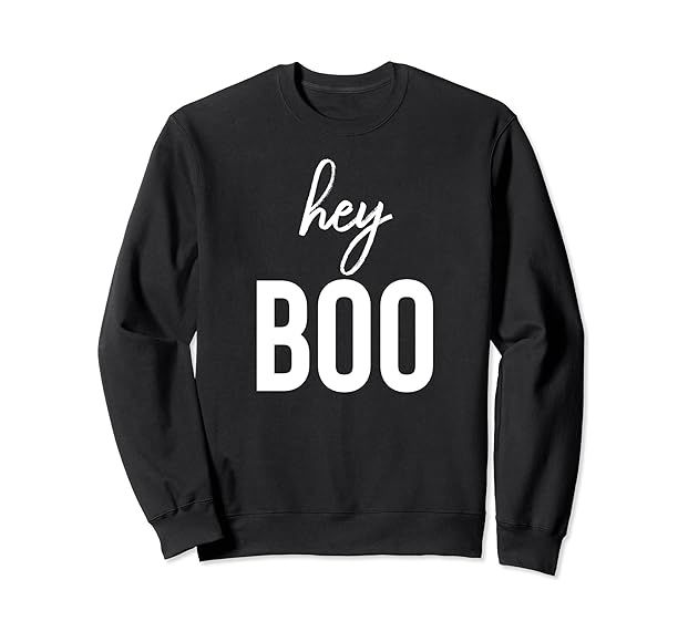 Hey Boo Cute Couples Love Ghost Pun Women Boo Girl Halloween Sweatshirt | Amazon (US)