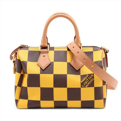 Louis Vuitton Damier Pop canvas Speedy Bandoulière 25 N40584 brown x yellow Ther | eBay US
