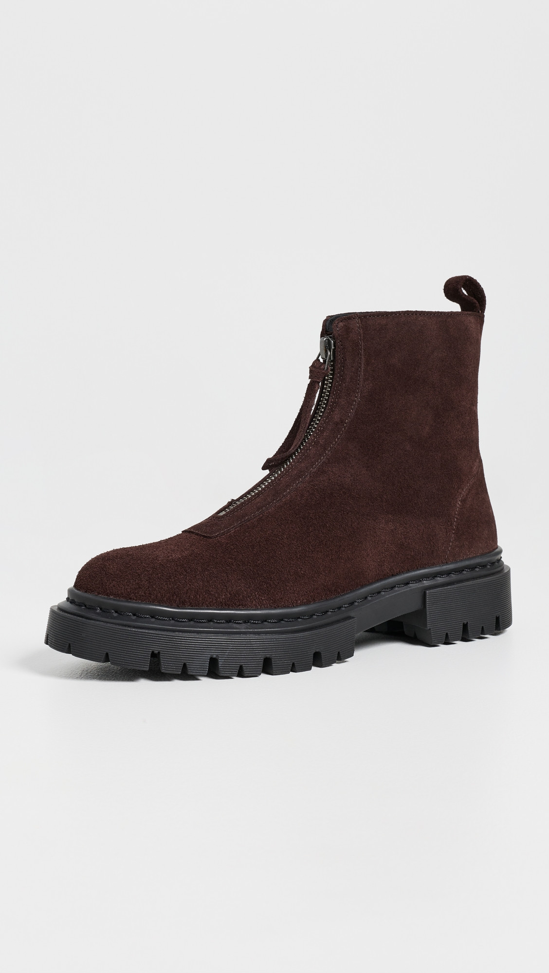 STAUD Miles Suede Zip Ankle Boots Espresso 39 | Shopbop