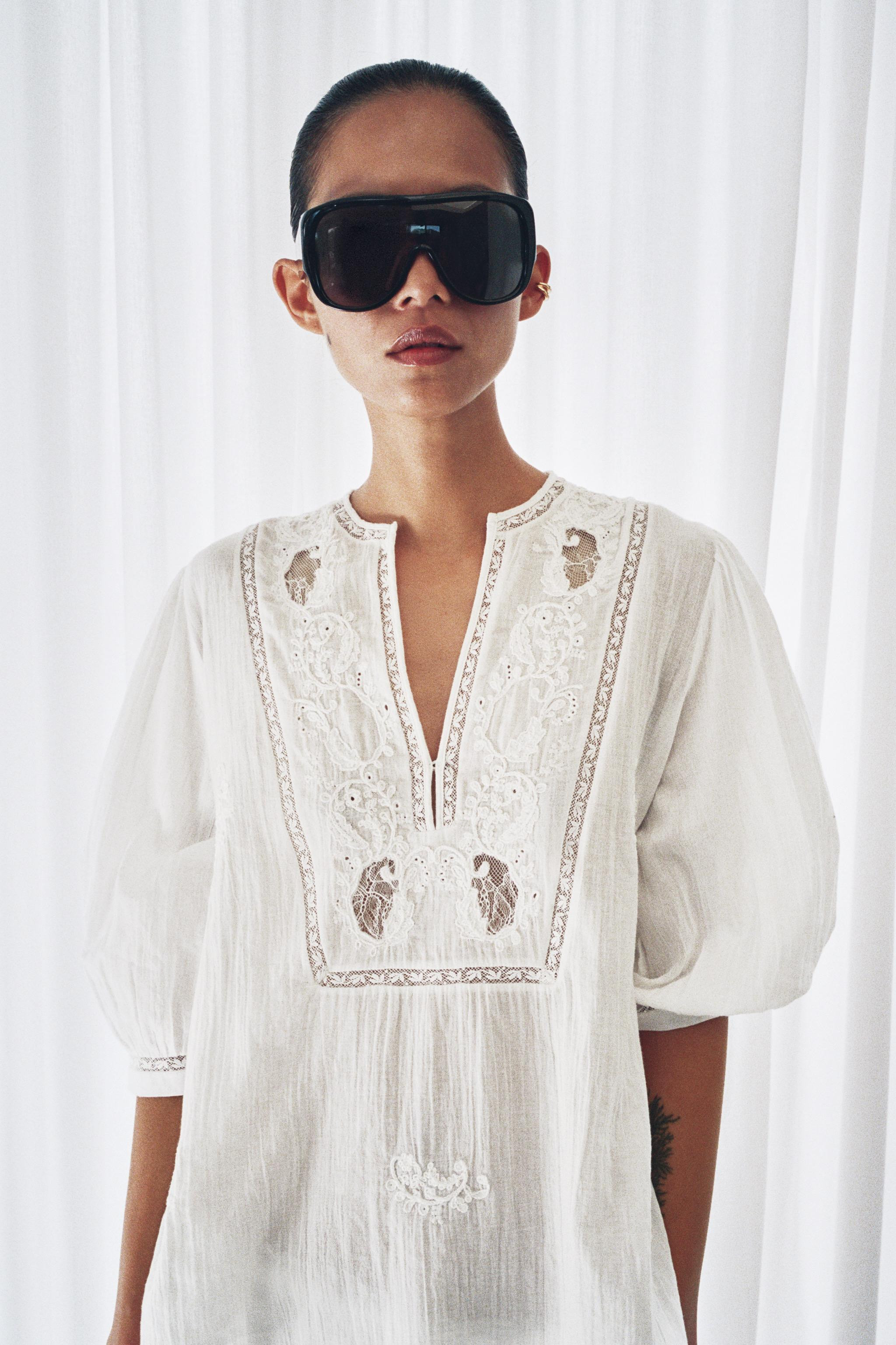 EMBROIDERED LACE SHIRT ZW COLLECTION | Zara US