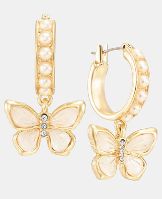 Butterfly Hoop Drop Earrings | Macy's