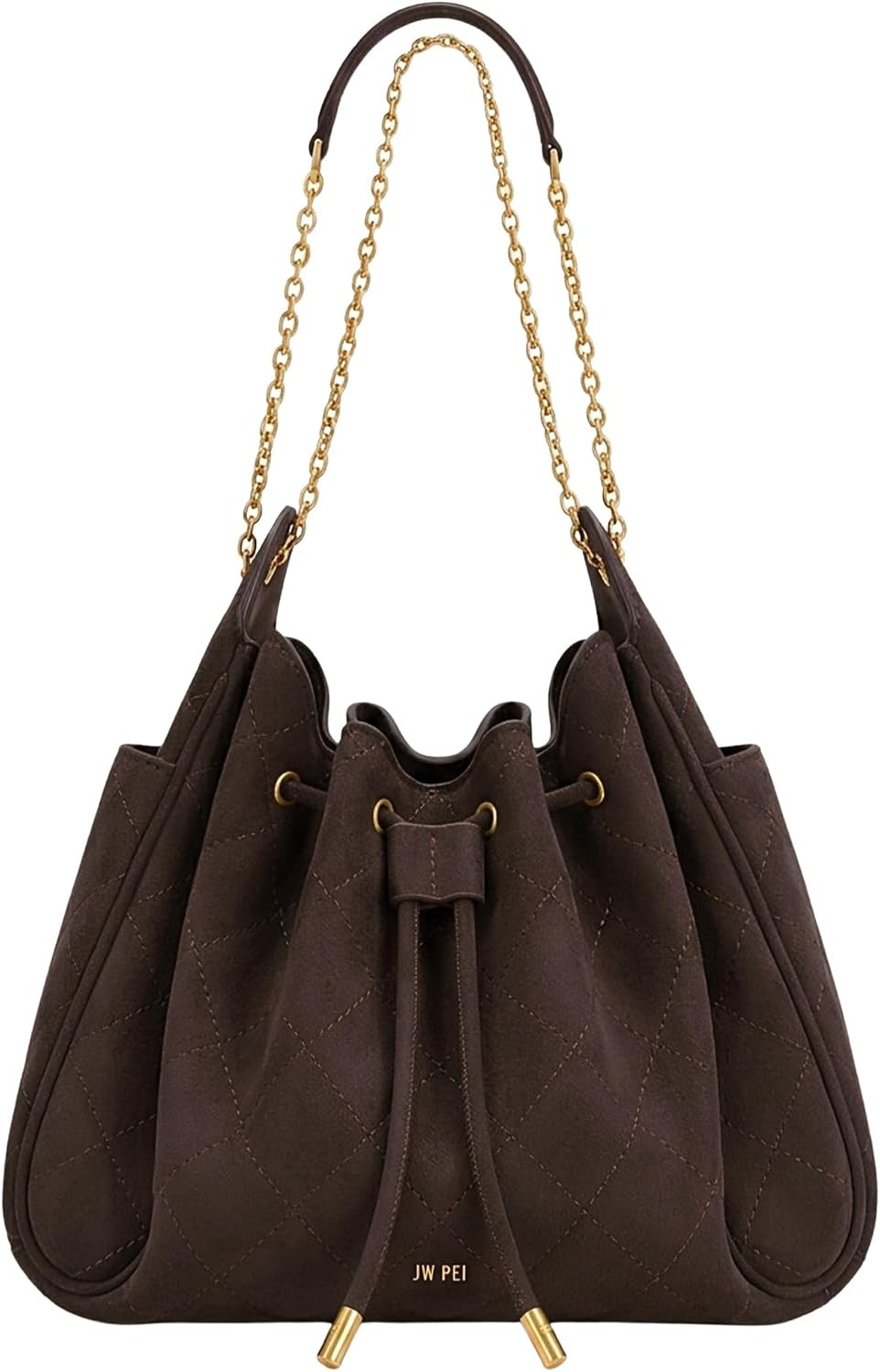 JW PEI Women's Rowan Ruched Drawstring Chain Bucket Bag | Amazon (US)