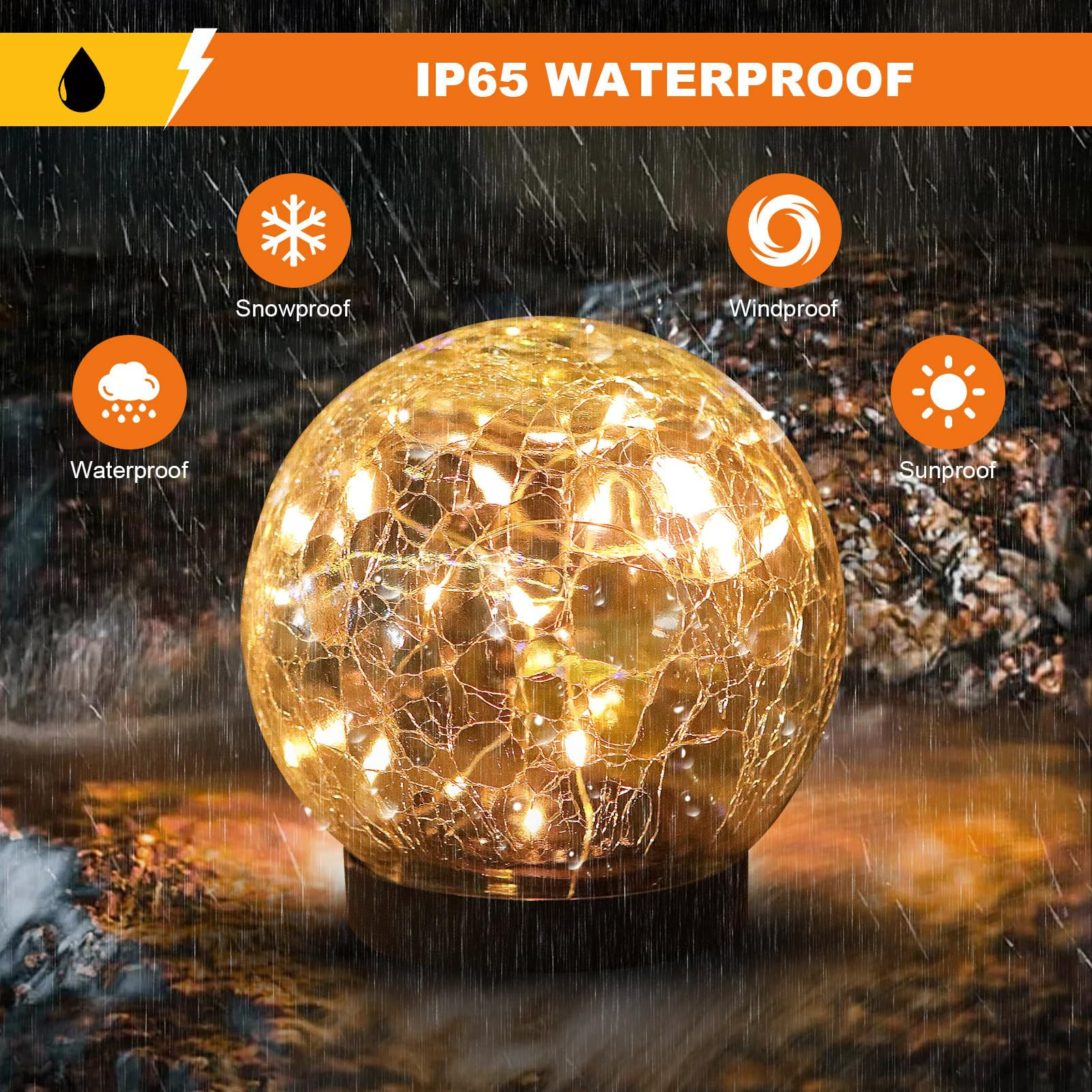 Solar Globe Lights Outdoor Waterproof-Solar Balls-Solar Garden Lights-Orbs for Outside 4 Pack Cra... | Amazon (US)