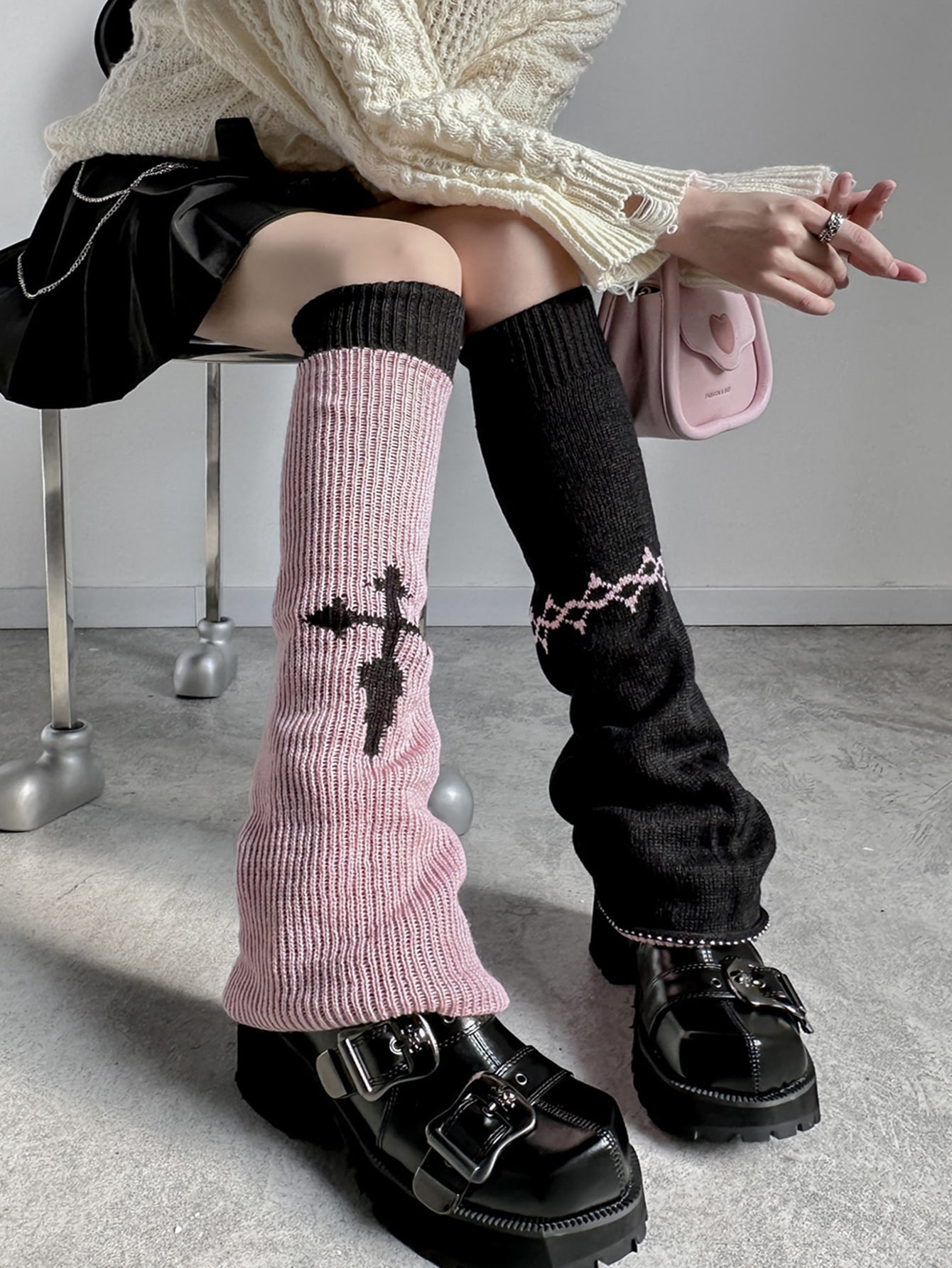 1pair Double-Sided Fashion Y2k Style Thigh-High Leg Warmers For Women | SHEIN