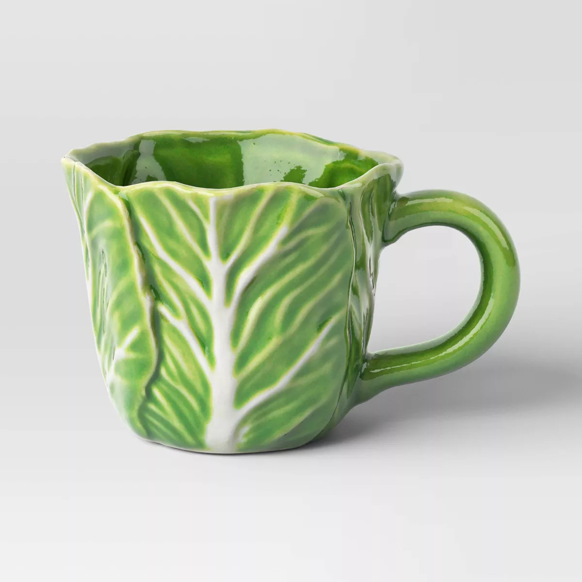 10 fl oz Stoneware Cabbage Figural Easter Tea Cup and Saucer Plate Green - Threshold™ | Target
