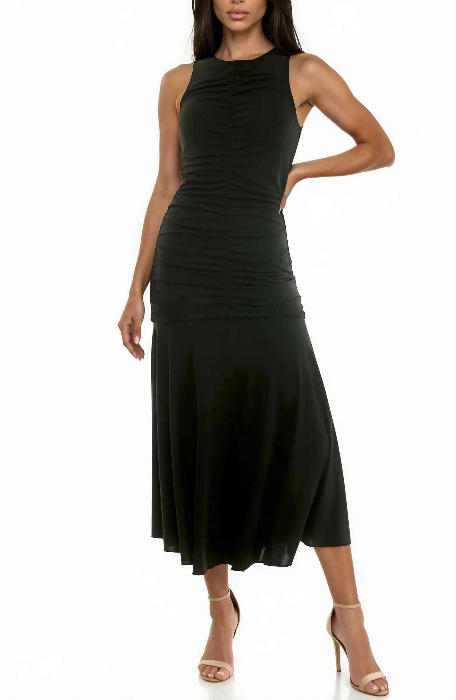 Ruched Bodice Midi Dress | Nordstrom