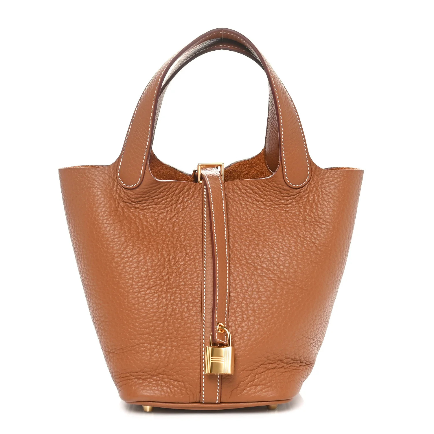 Taurillon Clemence Picotin Lock 18 PM Gold | FASHIONPHILE (US)