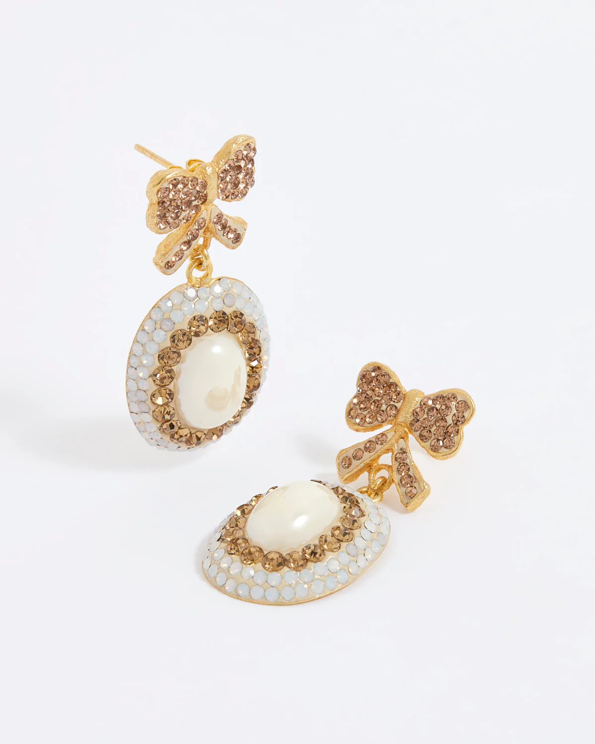 Bow Drop Earrings, Gold | Soru Jewellery