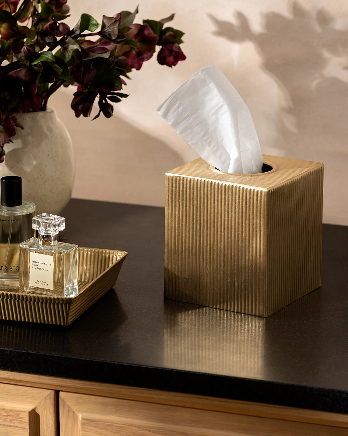 Calvert Brass Tissue Box Cover | McGee & Co. (US)