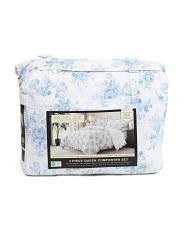 3pc Cotton Floral Ruffle Comforter Set | TJ Maxx