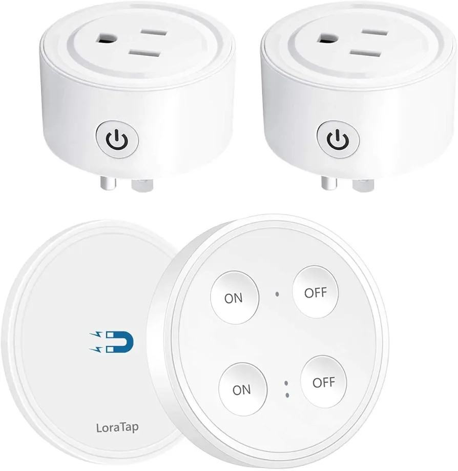 LoraTap Mini Remote Control Outlet Plug Adapter with Remote, 656ft Range Wireless Light Switch fo... | Amazon (US)