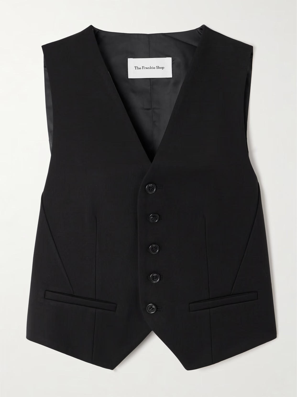 The Frankie Shop - Gelso Tencel Lyocell-blend And Satin Vest - Black | NET-A-PORTER (US)