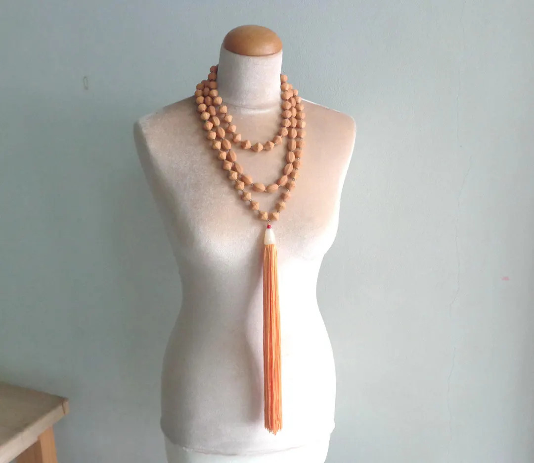 Orange  tassel necklace, orange necklace, orange statement necklace, tassel necklace, tassel stat... | Etsy (US)