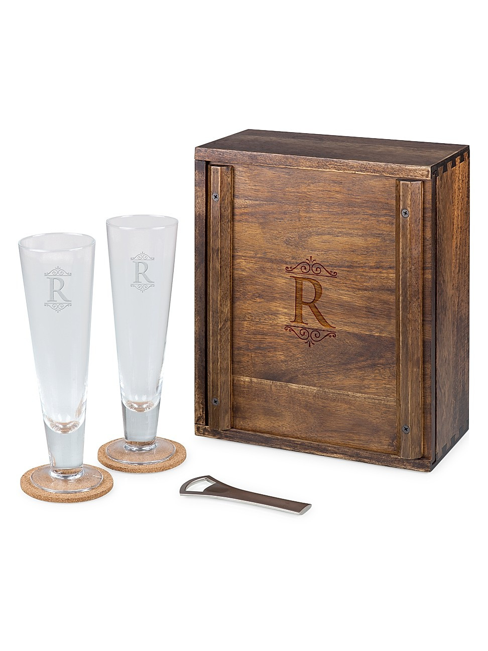 Monogram 8-Piece Pilsner Beer Glass Gift Set | Saks Fifth Avenue