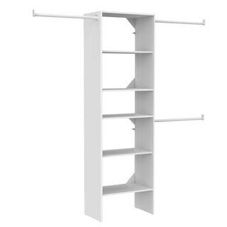 ClosetMaidSelectives 84 in. W - 120 in. W White Wood Closet System(2011) | The Home Depot
