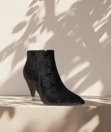 Vivacious Embossed Velvet Ankle Boots | Joe Browns