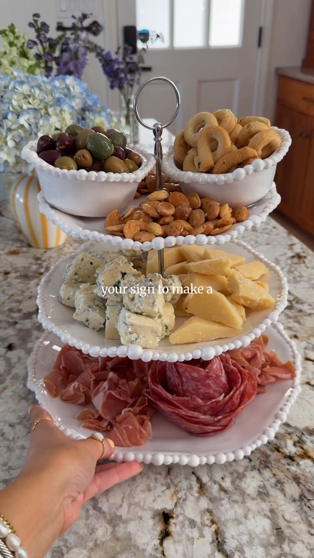 Charcuterie tower in the perfect beaded tiered serving tray 

Hosting tips | hosting ideas | party appetizers | tableware | plates

#LTKfoodie #LTKSeasonal #LTKHome