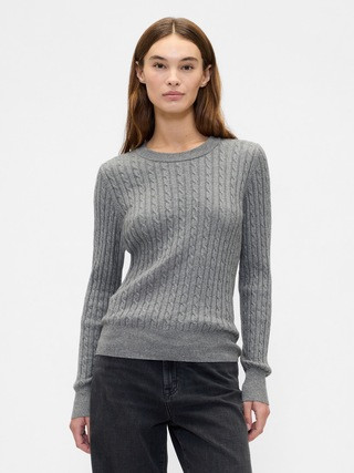 CashSoft Cable-Knit Crewneck Sweater | Gap Factory