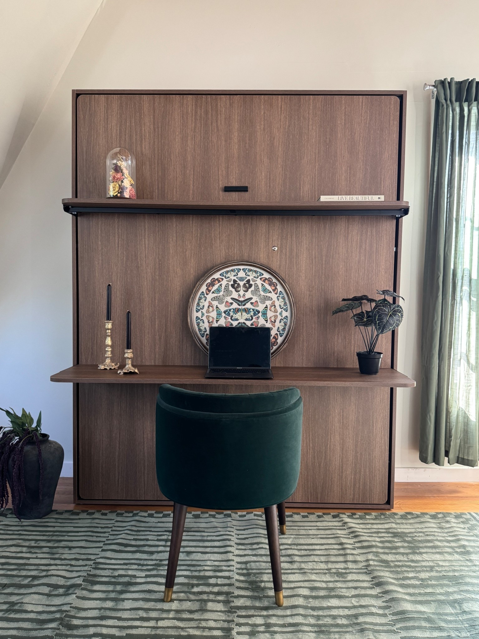 Pinch me because I finally have my dream guest bedroom thank to this Murphy bed. 

The Murphy bed is a Lori Bed with an upgraded desk + shelf combo in the color mocha/mocha. The only link is on my Instagram @hairbydarceee

Chair and decor tagged as well! 

#murphybed #guestbedroom #officespace #officedecor #homedecor #bedroomdecor #bohodecor 

#LTKSaleAlert #LTKHome #LTKFindsUnder50