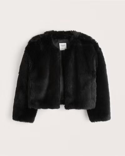Women's Cropped Faux Fur Jacket | Women's Clearance | Abercrombie.com | Abercrombie & Fitch (US)
