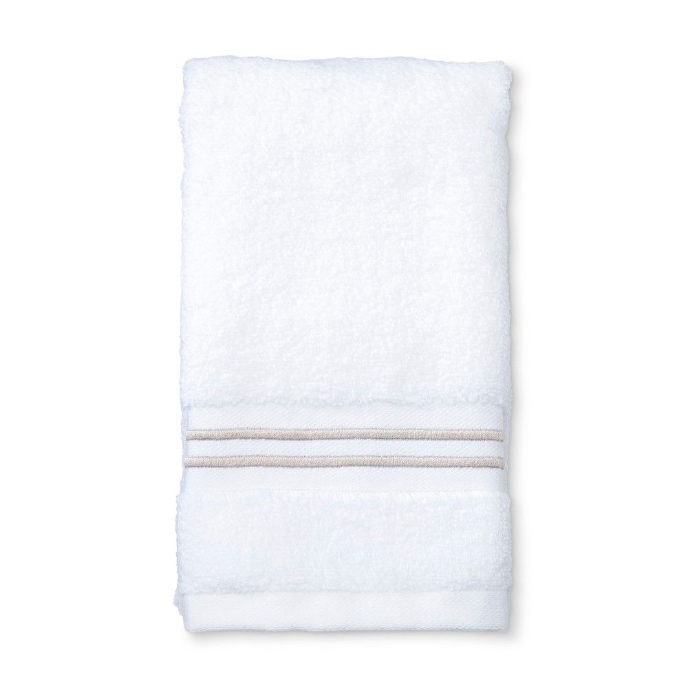 MicroCotton Spa Hand Towel Tan Stripe - Fieldcrest | Target