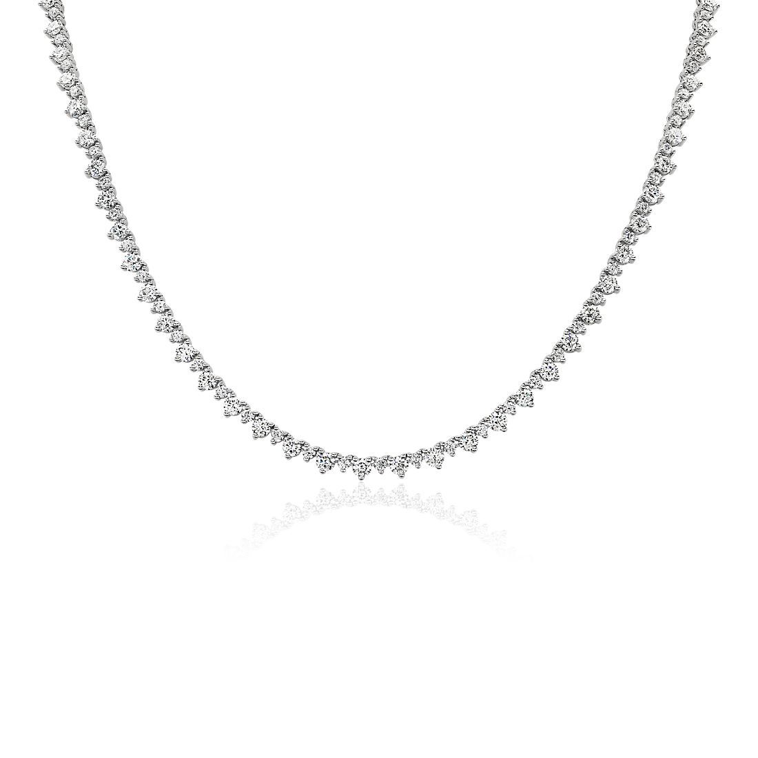 Alternating Size Eternity Necklace in 14k White Gold (10 ct. tw.) | Blue Nile | Blue Nile