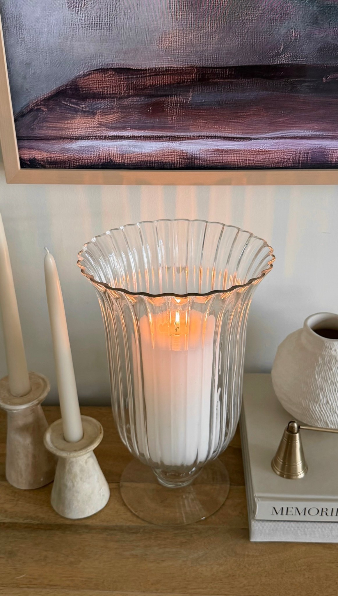 Glass candle holder 