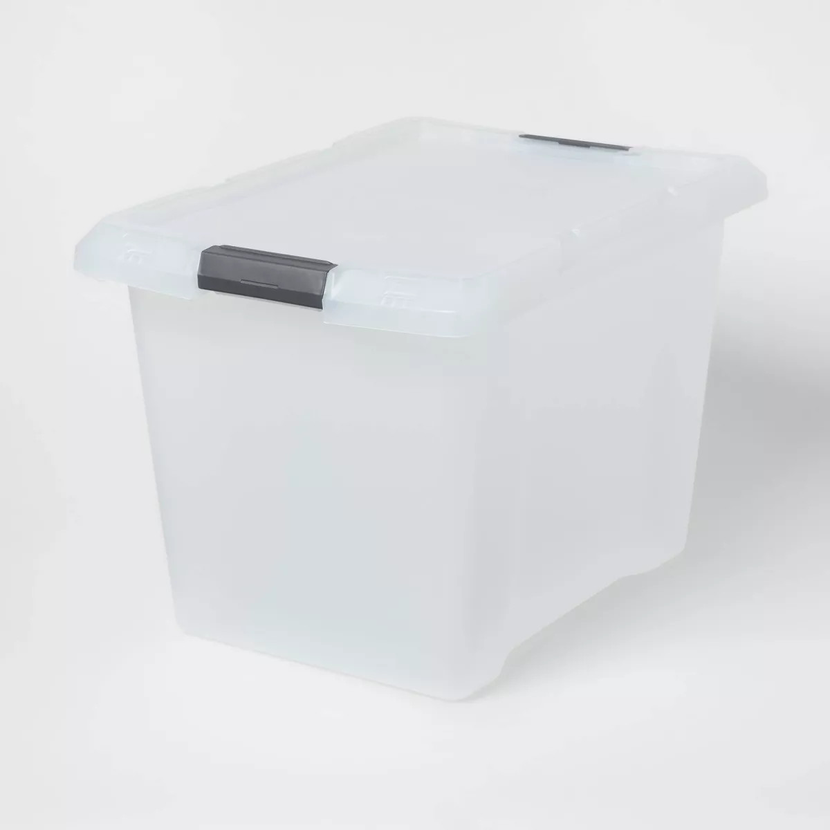 Large Frosted Latching Storage Box - Brightroom™: Stackable Clear Tote, 76L Capacity, Polypropy... | Target