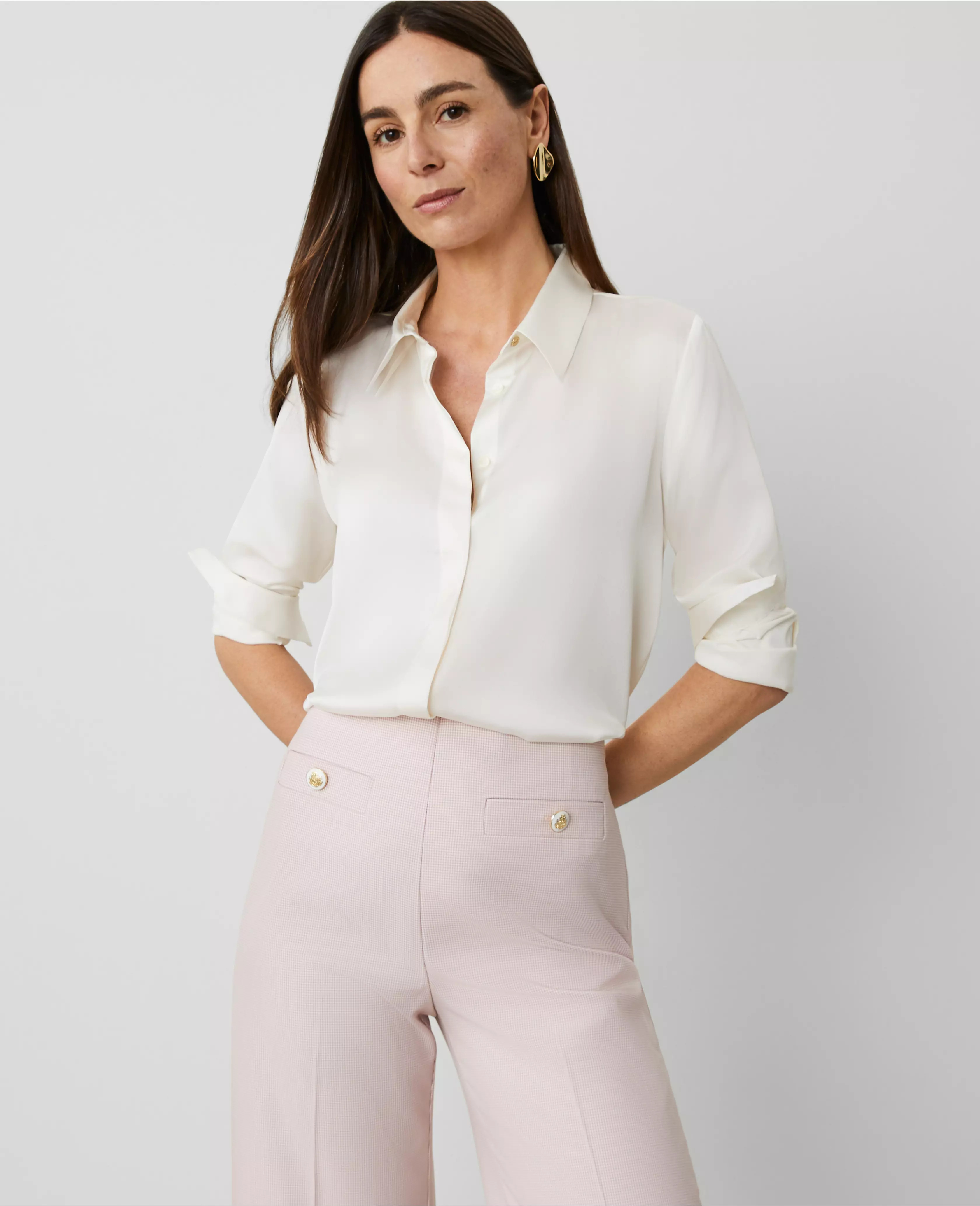 Satin Essential Shirt | Ann Taylor
