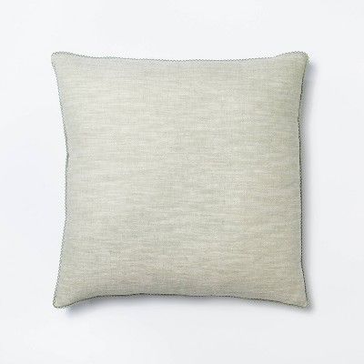 Oversized Chambray Square Throw Pillow with Lace Trim Sage - Threshold&#8482; designed with Studi... | Target