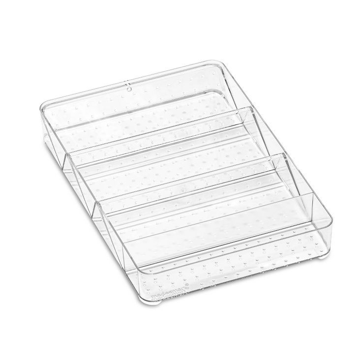 Large Shallow Tray with Angled Dividers Clear - madesmart | Target