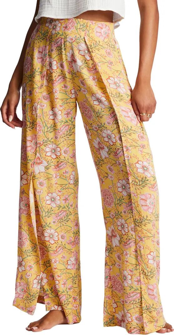 Split Spirit Floral Wide Leg Pants | Nordstrom