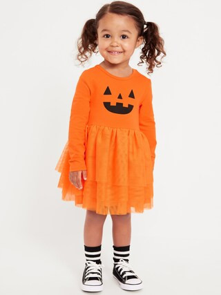 Long-Sleeve Fit and Flare Graphic Tutu Dress for Toddler Girls | Old Navy (US)