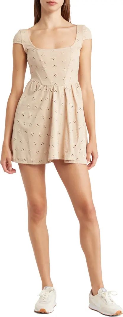 Broderie Anglaise Corset Cotton Dress | Nordstrom Rack