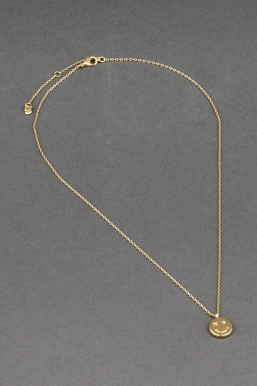 14K GOLD PLATED SMILEY NECKLACE | Lucky Brand