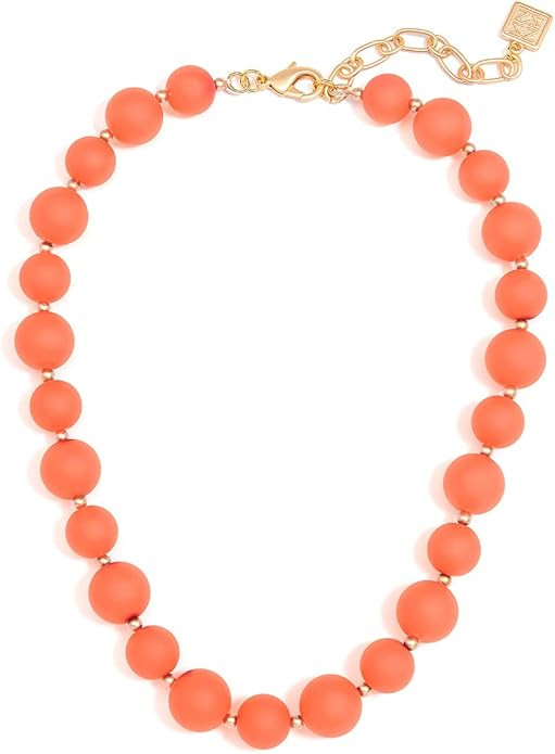ZENZII Chunky Matte Beaded Collar Necklace with Lobster Claw for Women Girls | Amazon (US)