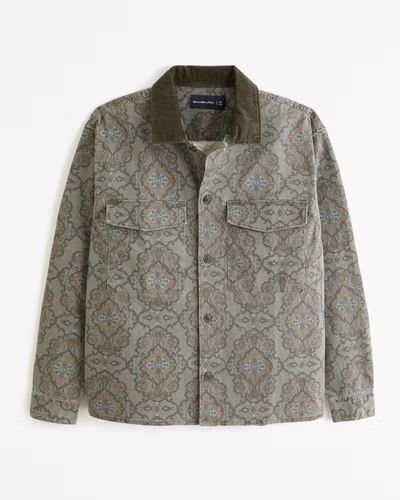 Men's Twill Tapestry Shirt Jacket | Men's Tops | Abercrombie.com | Abercrombie & Fitch (US)