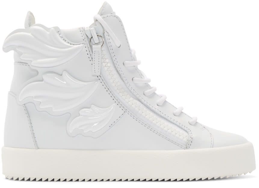 Giuseppe Zanotti White Wing London High-top Sneakers | SSENSE