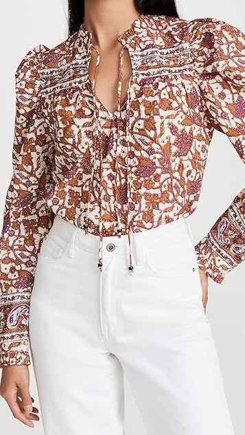 Mabel Khaki Top with Ties | Shopbop
