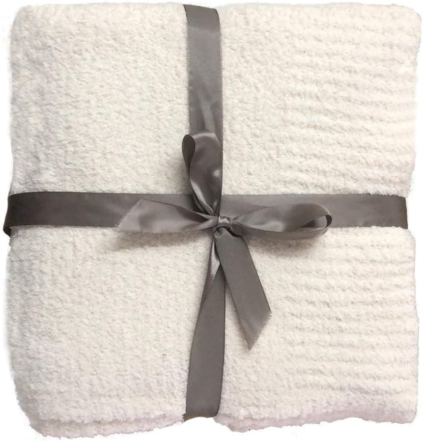 Knit Throw Blanket Super Soft Warm Blanket for Couch Lightweight Fluffy Blanket for Bed Sofa 50x60 Inches Cream | Amazon (US)