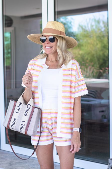 Love this crochet shorts and shirt set with a white bodysuit straw hat, sunglasses and a Chloe bag. Size small in everything. Amazon fashion summer outfit ideas.


#LTKFindsUnder50 #LTKSeasonal #LTKTravel