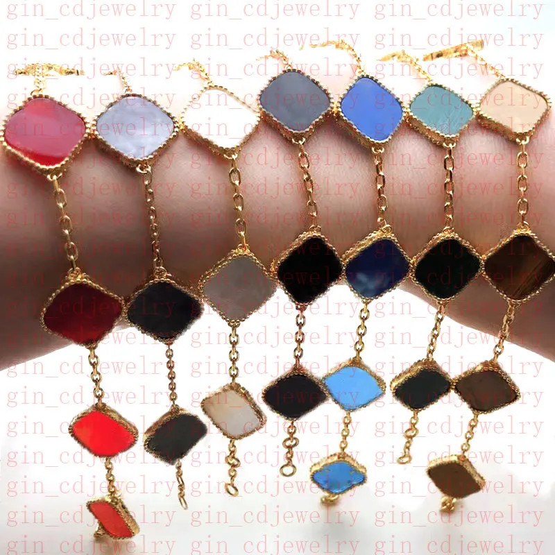 Designer Classic Lucky Clover Black Onyx Bracelet 18K White Gold Plated Ladies and Girls Valentin... | DHGate