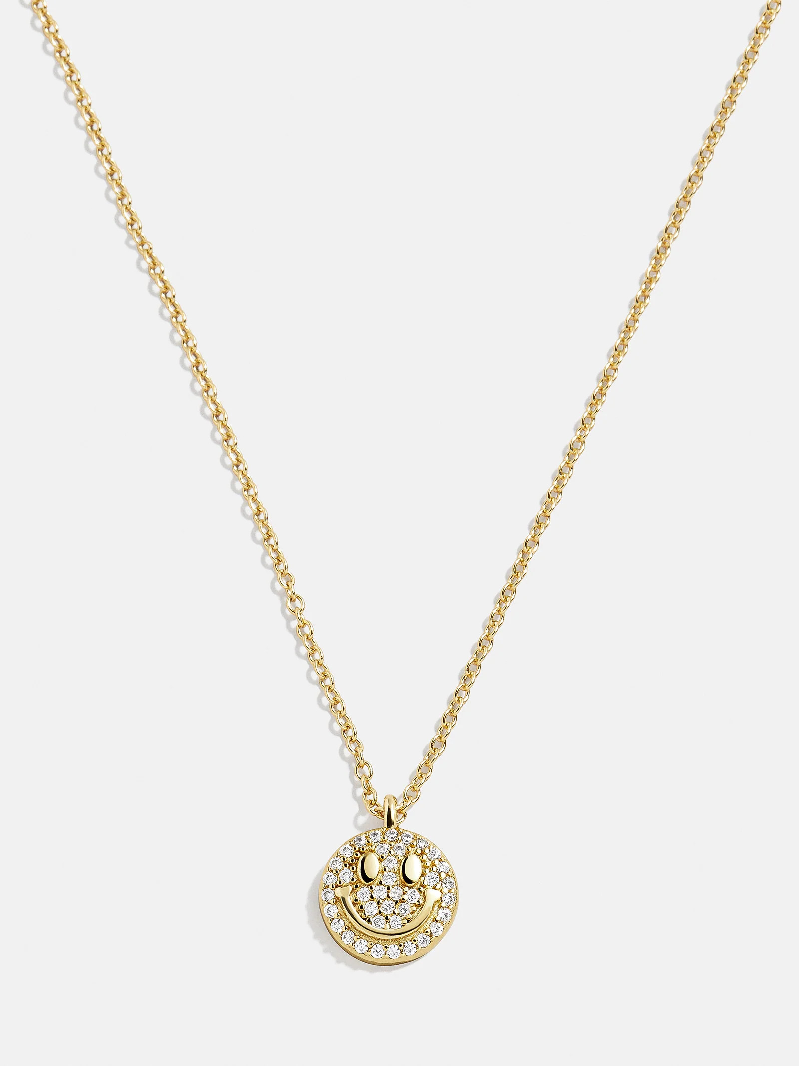 18K Gold Motif Necklace - Smiley Face | BaubleBar