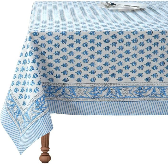 CPC Tablecloth 100% Cotton 60x60 Inch Indian Block Print Square Table Cover, Table Cloth for Wedd... | Amazon (US)