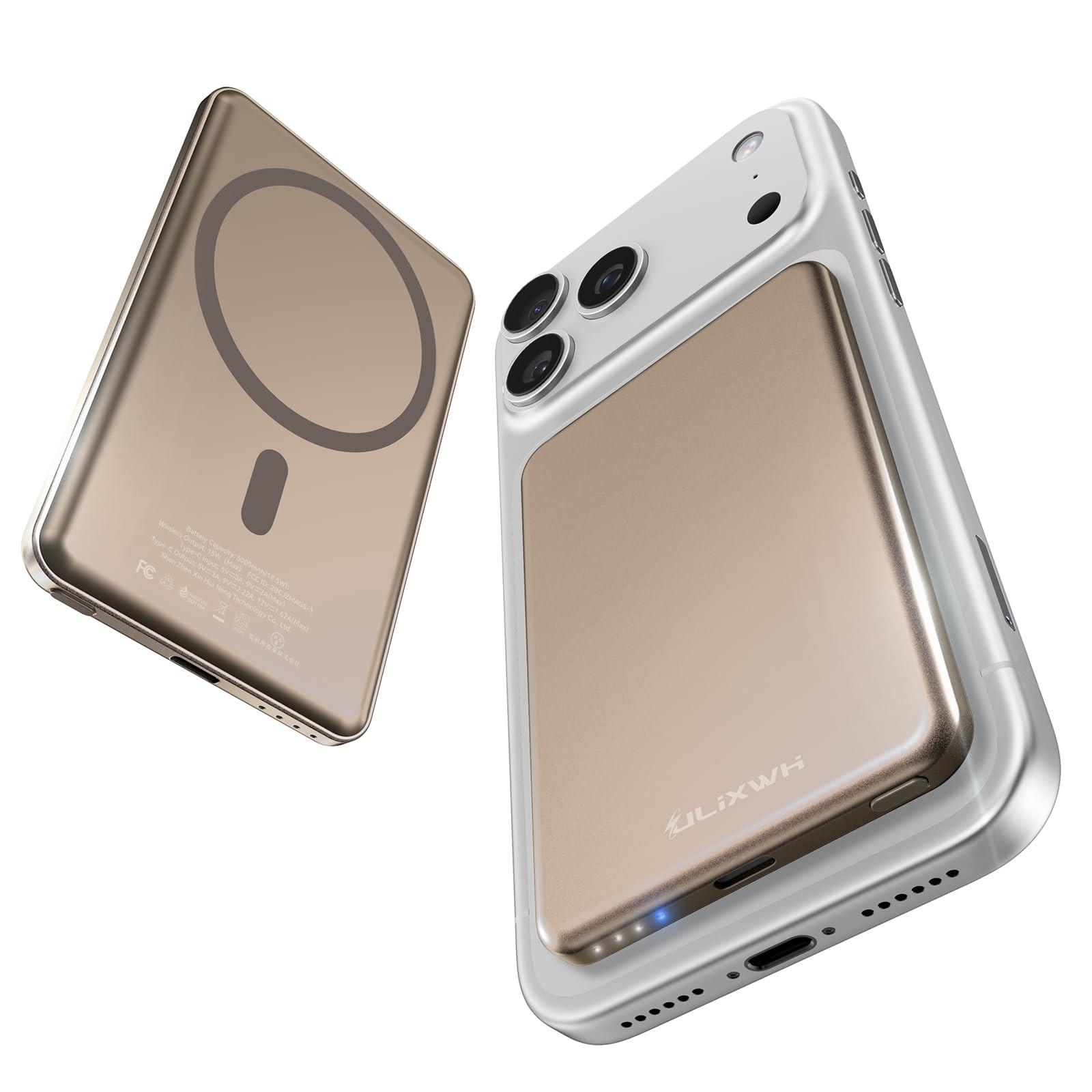 [0.3" Ultra Slim] [Alloy-Made] ULiXWH Magsafe Portable Charger for iPhone, 2025 Upgrade 5000mAh F... | Amazon (US)