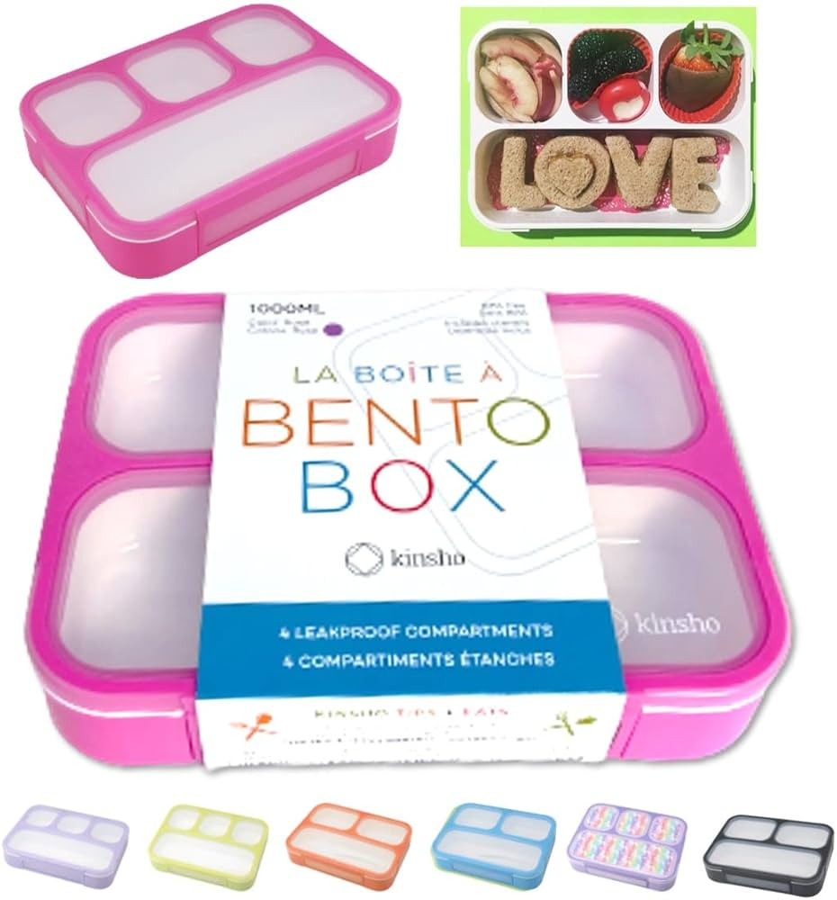 Bento Lunch Box for Girls, Kids Adults | Snack Containers with 4 Compartment Dividers, Boxes for ... | Amazon (US)